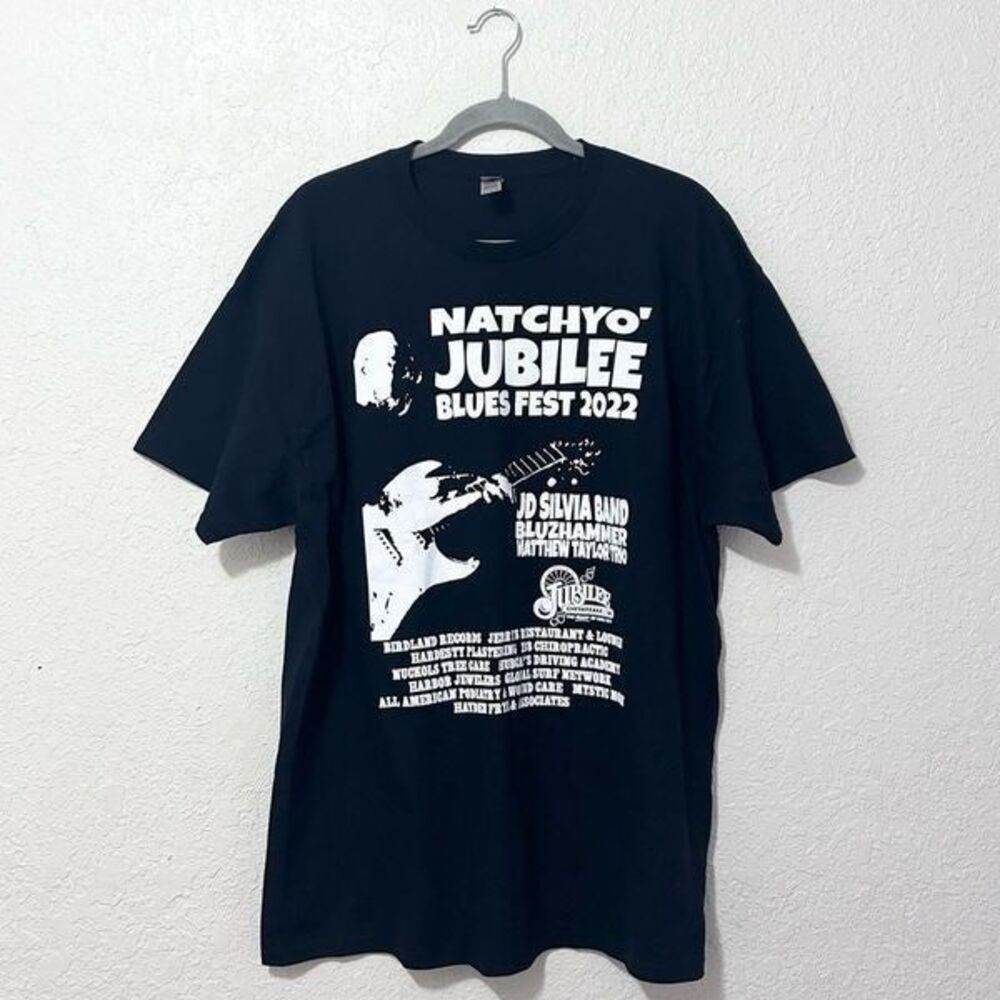Natchyo' Jubilee blues fest 2022 short sleeve shirt black and white size XL